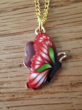 NWT Red Butterfly Pendant Necklace - Women Jewelry